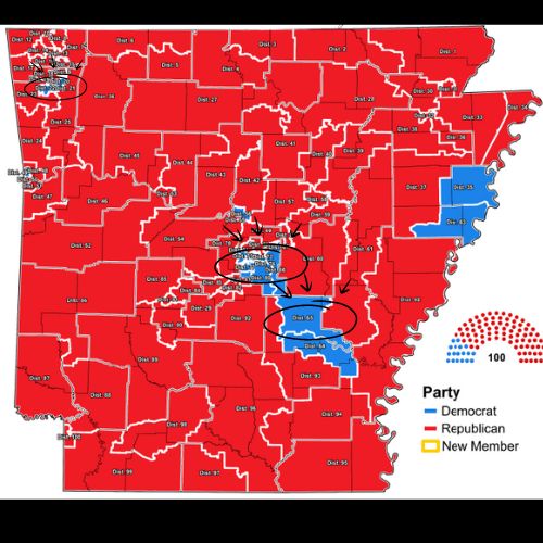 Arkansas State Map of Representatives