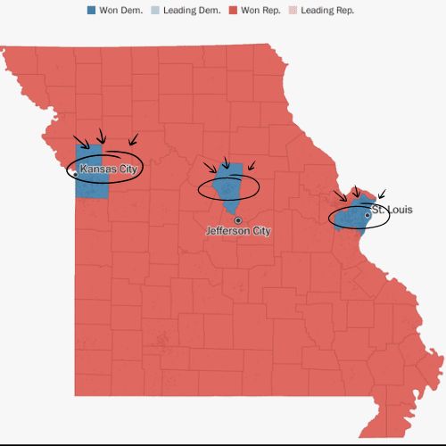 Missouri State Map of Representatives