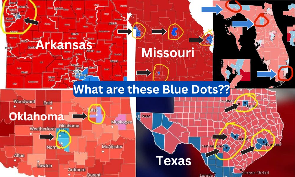 What are these Blue Dots in Red States