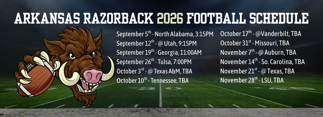 Arkansas Razorback Football Schedule - 2026